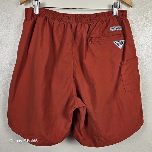 Columbia PFG Swim Shorts Orange Nylon Fishing Hiking Outdoor Mesh Lined Men’s L - Picture 2 of 7